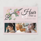 Makeup Artist Haarstylist Professional Pink Floral Flyer (Voorkant)