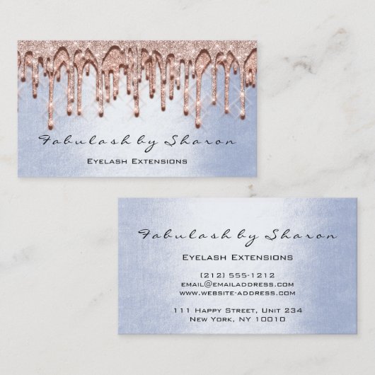 Makeup Artist Hair 3D Effect Drift Roos BLUE Visitekaartje (Voorkant / Achterkant)