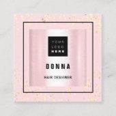 Makeup ARTIST Hair Beauty Pink QR CODE Vierkante Visitekaartje (Voorkant)