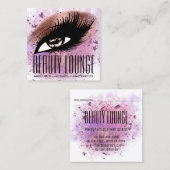 Makeup Artist Hair Eyelash Glitter Pink Brush Vierkante Visitekaartje (Voorkant / Achterkant)