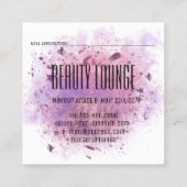 Makeup Artist Hair Eyelash Glitter Pink Brush Vierkante Visitekaartje (Achterkant)
