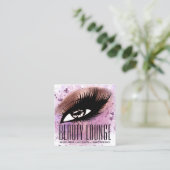 Makeup Artist Hair Eyelash Glitter Pink Brush Vierkante Visitekaartje (Staand voorkant)