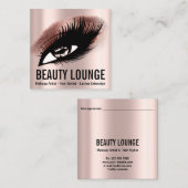 Makeup Artist Hair Eyelash Lux Roos Professional Vierkante Visitekaartje (Voorkant / Achterkant)