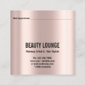 Makeup Artist Hair Eyelash Lux Roos Professional Vierkante Visitekaartje (Achterkant)