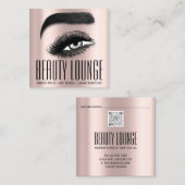 Makeup Artist Hair Eyelash Lux Roos QR CODE Vierkante Visitekaartje (Voorkant / Achterkant)