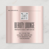 Makeup Artist Hair Eyelash Lux Roos QR CODE Vierkante Visitekaartje (Achterkant)