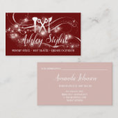 Makeup Artist Hair Eyelash Scissors Blush Burgundy Visitekaartje (Voorkant / Achterkant)