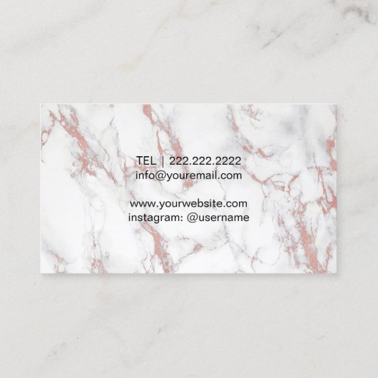 Makeup Artist Hair Salon Beauty Logo Trendy Marble Visitekaartje (Achterkant)