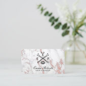 Makeup Artist Hair Salon Beauty Logo Trendy Marble Visitekaartje (Staand voorkant)
