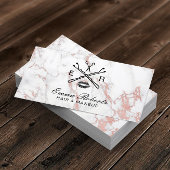 Makeup Artist Hair Salon Beauty Logo Trendy Marble Visitekaartje