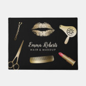 Makeup Artist Hair Salon Black & Gold Welkom Deurmat (Voorkant)