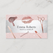 Makeup Artist Hair Salon Blush Pink Appointment Afsprakenkaartje (Voorkant)