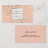 Makeup Artist Hair Salon Blush Pink Gold Marble Visitekaartje (Voorkant / Achterkant)