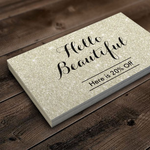 Makeup Artist Hair Salon Elegant Ivory Reference Aanbevelingskaartje