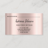 Makeup Artist Hair Salon Eyelash Roos Diamond Visitekaartje (Achterkant)