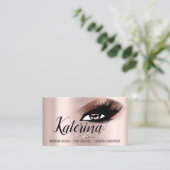 Makeup Artist Hair Salon Eyelash Roos Diamond Visitekaartje (Staand voorkant)