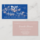 Makeup Artist Hair Salon Eyelash Royal Blue Roos Visitekaartje (Voorkant / Achterkant)