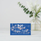 Makeup Artist Hair Salon Eyelash Royal Blue Roos Visitekaartje (Staand voorkant)