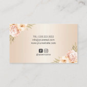 Makeup Artist Hair Salon  Floral Ivory Visitekaartje (Achterkant)