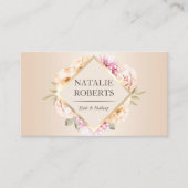 Makeup Artist Hair Salon  Floral Ivory Visitekaartje (Voorkant)