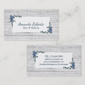 Makeup Artist Hair Salon  Floral Rustic Visitekaartje (Voorkant / Achterkant)