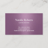 Makeup Artist Hair Salon Gold Drift Modern Paars Klantenkaartje (Achterkant)