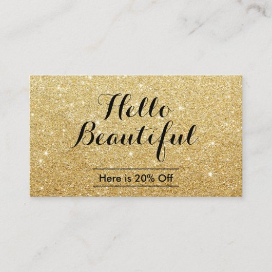 Makeup Artist Hair Salon Gold Glitter Referral (Voorkant)