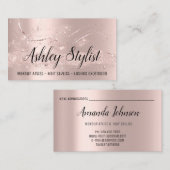 Makeup Artist Hair Salon Lash Event Plan VIP Visitekaartje (Voorkant / Achterkant)