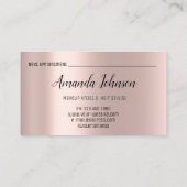 Makeup Artist Hair Salon Lash Event Plan VIP Visitekaartje (Achterkant)