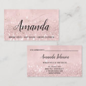 Makeup Artist Hair Salon Lash Event Roze Glitter Visitekaartje (Voorkant / Achterkant)