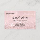 Makeup Artist Hair Salon Lash Event Roze Glitter Visitekaartje (Achterkant)