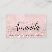 Makeup Artist Hair Salon Lash Event Roze Glitter Visitekaartje (Voorkant)