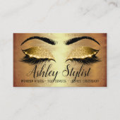 Makeup Artist Hair Salon Lash Extension Gold Lux Visitekaartje (Voorkant)