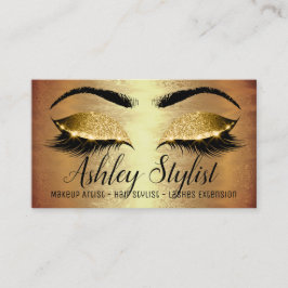 Makeup Artist Hair Salon Lash Extension Gold Lux Visitekaartje
