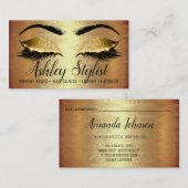 Makeup Artist Hair Salon Lash Extension Gold Lux Visitekaartje (Voorkant / Achterkant)