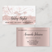 Makeup Artist Hair Salon Lash Extension Roos Whit Visitekaartje (Voorkant / Achterkant)