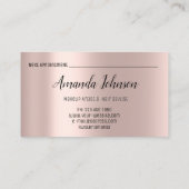 Makeup Artist Hair Salon Lash Extension Roos Whit Visitekaartje (Achterkant)