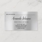 Makeup Artist Hair Salon Lash Extension Silver Visitekaartje (Achterkant)