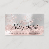 Makeup Artist Hair Salon Lash Extension Silver Visitekaartje (Voorkant)