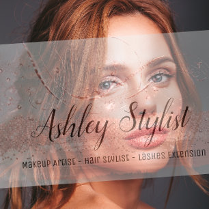 Makeup Artist Hair Salon Lash Extension Silver Visitekaartje