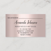 Makeup Artist Hair Salon Lash Extensions Roos Visitekaartje (Achterkant)