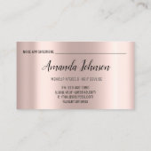 Makeup Artist Hair Salon Lash Logo Blogger Roos Visitekaartje (Achterkant)