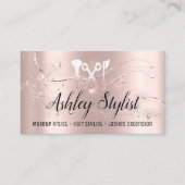 Makeup Artist Hair Salon Lash Logo Blogger Roos Visitekaartje (Voorkant)