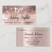 Makeup Artist Hair Salon Lash Logo Eyelash Roos Visitekaartje (Voorkant / Achterkant)