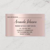 Makeup Artist Hair Salon Lash Logo Eyelash Roos Visitekaartje (Achterkant)