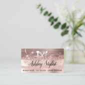 Makeup Artist Hair Salon Lash Logo Eyelash Roos Visitekaartje (Staand voorkant)