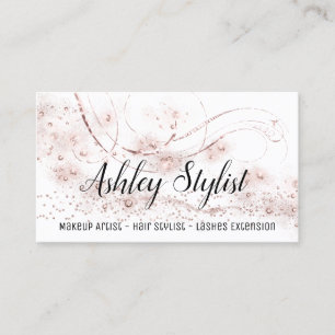 Makeup Artist Hair Salon Lash Roos Crystals White Visitekaartje