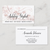 Makeup Artist Hair Salon Lash Roos Crystals White Visitekaartje (Voorkant / Achterkant)