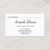 Makeup Artist Hair Salon Lash Roos Crystals White Visitekaartje (Achterkant)