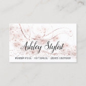 Makeup Artist Hair Salon Lash Roos Crystals White Visitekaartje (Voorkant)
